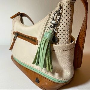 The Sak Kendra Leather Shoulder hobo bag with zipper closure and color block